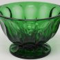 Anchor Hocking Mid Century Fairfield Pattern Emerald Green Footed Candy Dish w/Lid EUC