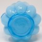 Fenton Vintage Blue Overlay Ruffled Edge Melon Pattern Crimped Handle Pitcher Vase, 6" Tall, EUC