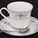 DIANE by Wade Fine Porcelain China of Japan Vintage Footed Tea Cup and Saucer With Spoon