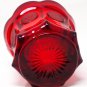 Fostoria Vintage Ruby Red Coin Pattern Glass Candy Jar With Scalloped Edge - NO LID - in EUC
