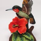 Vintage Hand-Painted Ruby-Throated Hummingbird with Hibiscus Flower Figurine by Angeline Originals Vintage Hand-Painted Ruby-Throated Hummingbird with Hibiscus Flower Figurine by Angeline Originals
