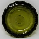 Fostoria Vintage Olive Green Frosted 1887 Eagle Coin Ashtray, 5" Diameter