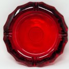 Fostoria Vintage Ruby Red Frosted 1887 Eagle Coin Ashtray, 5" Diameter