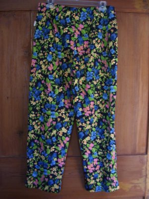 Womens New Liz Claiborne Michaela Blue Pink Yellow Pants 10
