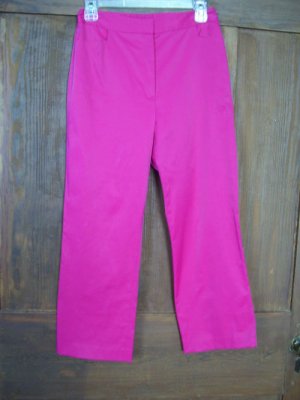 Womens New Finity Studio Monte Carlo Pink Cropped Pants 6 $128