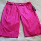 Womens New Rafaella Hot Pink Sateen Modern Fit Bermudas 6