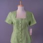 Womens Blouse New Choices Willow Green Linen Top Petite Small