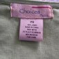 Womens Blouse New Choices Willow Green Linen Top Petite Small