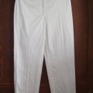 Womens New Rafaella Ivory Black Stripe Ankle Pants 10P