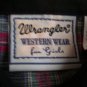 Girls Blouse Wrangler Red Gray Black Plaid Western Shirt 14