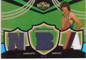 2006 2007 Adam Morrison Triple Threads Gold 1/9 6 Color Patch Rookie RC