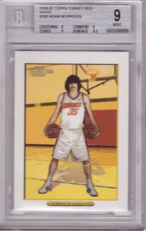 2006 2007 Adam Morrison Turkey Red White BGS 9 pop 1  RC Rookie