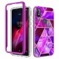 2 in 1 Cover for TCL Revvl 4 Case Marble (T-Mobile/Metro) Soft TPU w/ PC Bumper