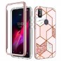 2 in 1 Cover for TCL Revvl 4 Case Marble (T-Mobile/Metro) Soft TPU w/ PC Bumper