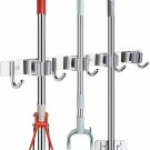 Wall Mount Broom Mop Holder Stainless Steel Landry Hanger Organizer 4Rack 5 Hook Wall Mount Broom Mop Holder Stainless Steel Landry Hanger Organizer 4Rack 5 Hook