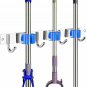 Broom Mop Holder Wall Mount 3 Racks 4 Hooks Screw Self Adhesive Organizer Hanger