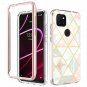 2 in 1 Cover for TCL Revvl 5G Case Marble (T-Mobile/Metro) Soft TPU w/ PC Bumper