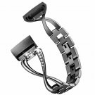 Compatible Fitbit Charge 3 Band Replacement with Rhinestones Metal Bracelet