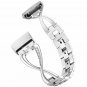 Compatible Fitbit Charge 3 Band Replacement with Rhinestones Metal Bracelet