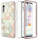 2 in 1 Cover for LG Velvet Case Marble 5G 4G TPU PC Bumper 360° Full Body 2 in 1 Cover for LG Velvet Case Marble 5G 4G TPU PC Bumper 360° Full Body