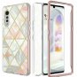 2 in 1 Cover for LG Velvet Case Marble 5G 4G TPU PC Bumper 360° Full Body