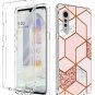 2 in 1 Cover for LG Velvet Case Marble 5G 4G TPU PC Bumper 360° Full Body