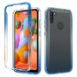 2 in 1 Samsung Galaxy A11 Case Marble TPU PC front Bumper 360° Full Body Protect