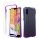 Galaxy A01 2in1 Hybrid Rugged Armor Cover Gradient Color 360° Full Body Protect