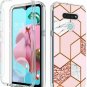 2 in 1 Cover for LG K51 Case Marble Soft TPU PC Bumper 360° Full Body Protect