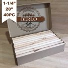 Set of 40PC Textured 1-1/4'' Wooden Dowel Rods (30 mm), 20" Long Beech Wood Pegs (50cm)