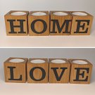 Candle Holder 2in1 Set HOME & LOVE, Wooden Tea Light Candle Holder, Home decor