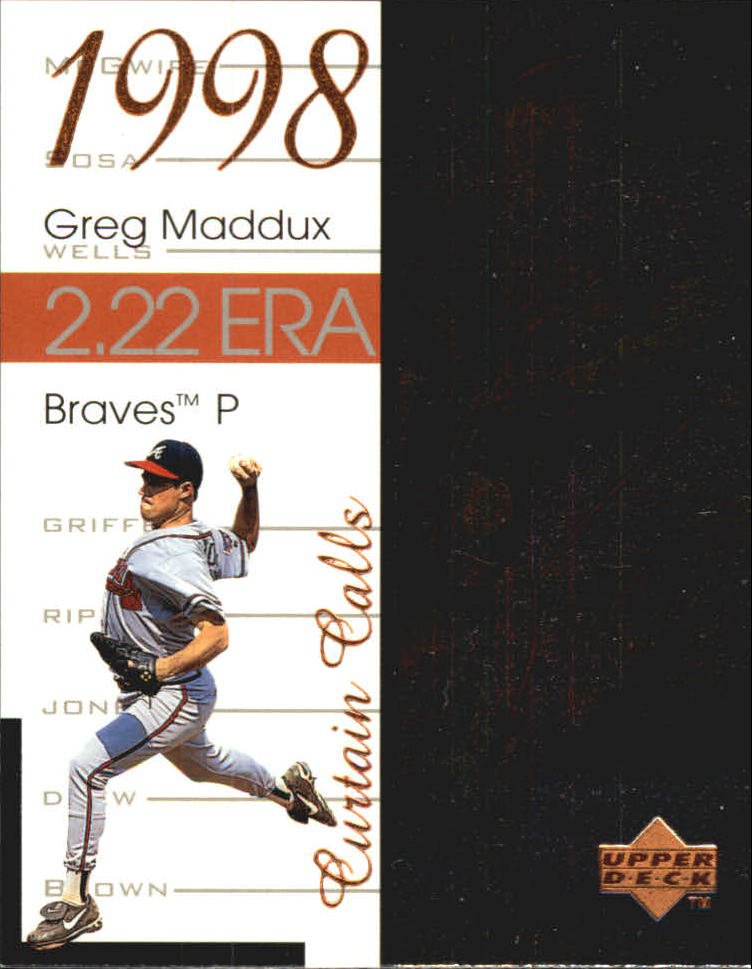 1999 Upper Deck Ovation Curtain Calls R12 Greg Maddux
