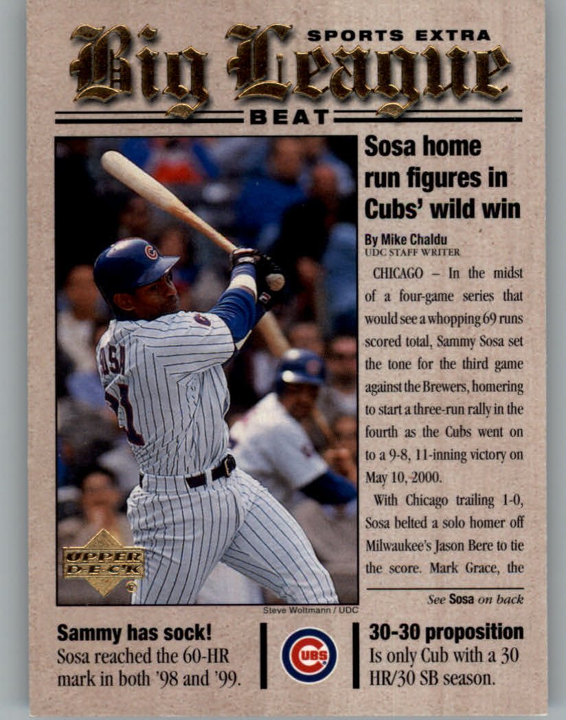 2001 Upper Deck Big League Beat BB7 Sammy Sosa