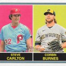 2023 Topps Heritage Then and Now TAN13 Steve Carlton Corbin Burnes 2023 Topps Heritage Then and Now TAN13 Steve Carlton Corbin Burnes
