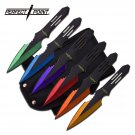 5.5" Multi Color Variety Rainbow Throwing Knife 6 Pcs Set