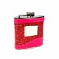 6oz 2-Tone Pink Hip Flask with Engraving Plate made by Top Shelf Flasks Gift Boxed FREE SHIPPING