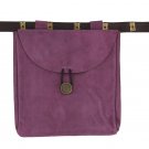 Touch of Royalty Medieval Purple Suede Leather Renaissance Style Belt Pouch Bag