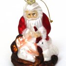 Roman Molded Glass Kneeling Santa Ornament FREE SHIPPING