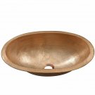 PURE COPPER 19-INCH OVAL BATHROOM SINK UNFINISHED FREE SHIPPING