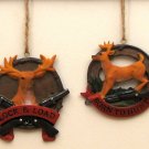Deer Ornaments Set of 2 FREE SHIPPING