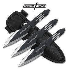 Black Ultimate Zues's ThunderBolt Throwing Knives 3 Pc Set FREE SHIPPING