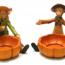 Scarecrow Harvest Candleholders Set of 2 FREE SHIPPING