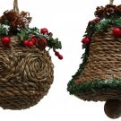 Jute-look Ball Ornament Set of Two FREE SHIPPING