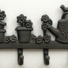 Cast Iron Flower/Watering Can w/4 Hooks FREE SHIPPING