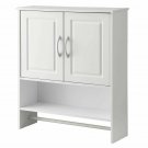 White Bathroom Wall Cabinet with Open Shelf with Towel Rod FREE SHIPPING