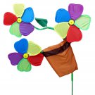 Three Flowers in Pot Wind Spinner FREE SHIPPING