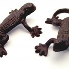 Cast Iron Rust Gecko Lizards Set of 4 FREE SHIPPING