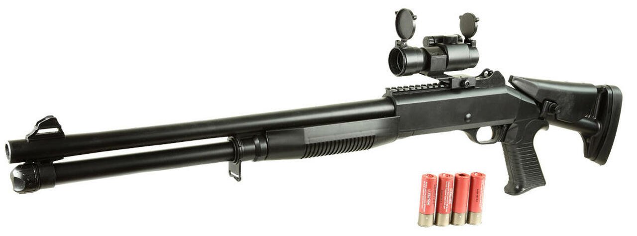 Ukarms M186A Spring Airsoft Shotgun, Black