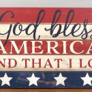 "God Bless America" Wood Sign FREE SHIPPING