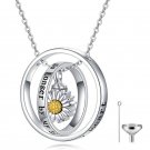 Sterling Silver Sunflower Urn for Ashes Cremation Necklace FREE SHIPPING